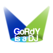 Gordy is a DJ logo